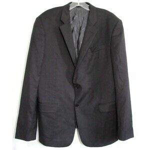 Armani Exchange Black Wool 2 Button Long Sleeve Blazer Jacket Size 42 EUC